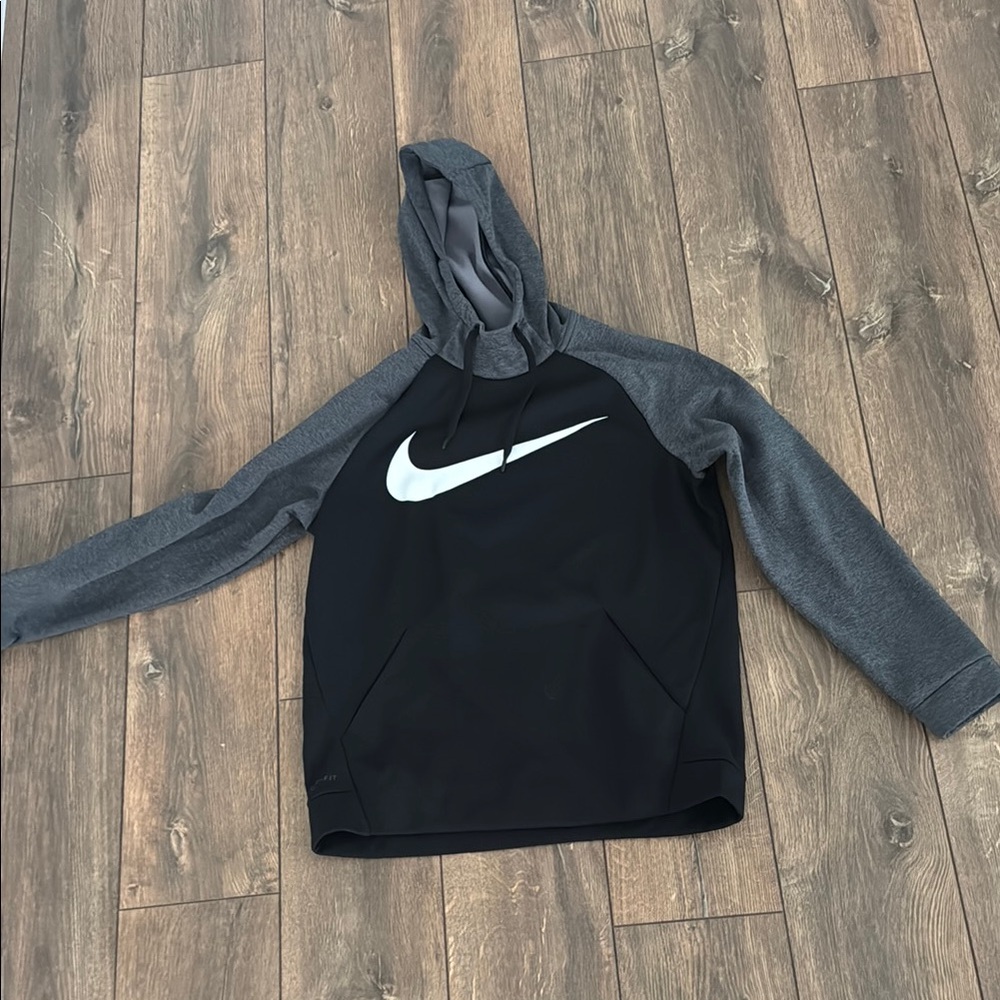 Nike Black and Gray Pullover Hoodie